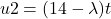 \[ u2 = (14-\lambda)t\]